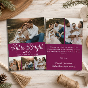 Tout est brillant Carte de Noël multi-photo Baie d