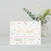 tout est calme or foil christmas invitation (Debout devant)