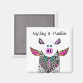 Tout est possible Flying Pig Magnet (Recto/Verso)