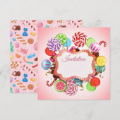 Tout événement Candy Invitation (Devant / Derrière)