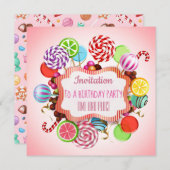 Tout événement Candy Invitation (Devant / Derrière)