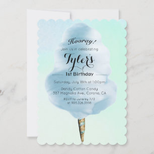TOUT ÉVÉNEMENT - Invitation aquarelle barbe à papa