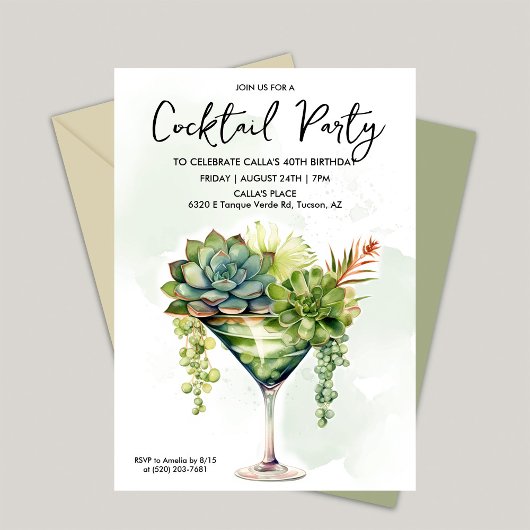 TOUT ÉVÉNEMENT - Invitation de verdure de cocktail