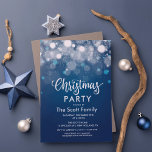 TOUT ÉVÉNEMENT - Invitation Lumières Bleues Étince<br><div class="desc">Bleu Noël Lumières Bleues Hiver Merveilleux Fête Noël 1er Anniversaire Premier Anniversaire Baby Shower Mariage Anniversaire Lumières Bokeh Argent et Bleu Bar Mitzvah Sweet 16 Prom</div>
