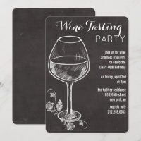 TOUT ÉVÉNEMENT - Invitation Verre à Vin Craie
