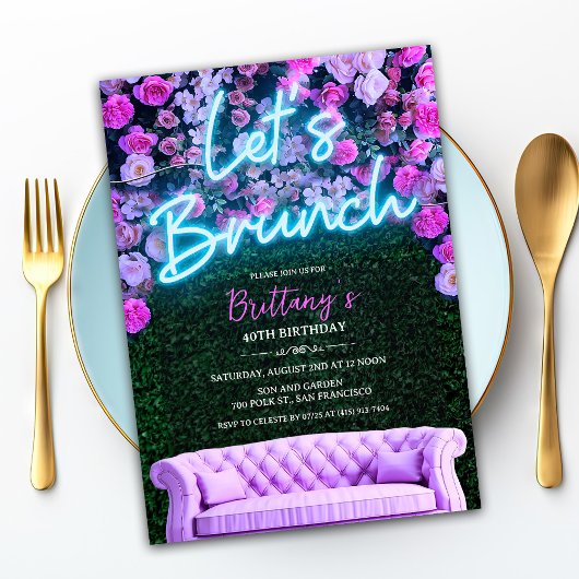 TOUT ÉVÉNEMENT - Neon Brunch Floral Invitation