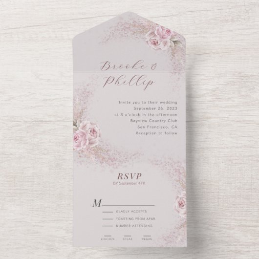 Tout flou en un seul Faire-part de mariage RSVP (À l'intérieur)