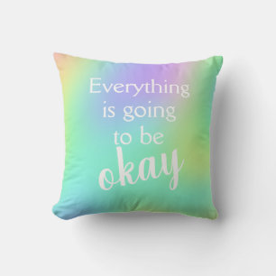 Tout ira bien Coussin arc-en-ciel