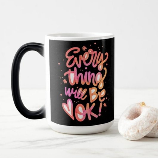 Tout ira bien typographie café tasse
