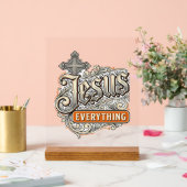Tout Jésus Vintage Typographie Chrétienne Design (Mariage)