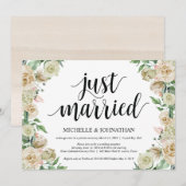 Tout juste mariés, Carte d'invitation pour récepti (Devant / Derrière)