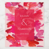 Tout l'amour Aquarelle rose Étiquette vin rouge (Étiquettes simples)