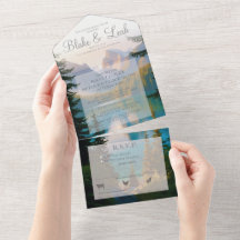 Tout le lac Mountain en un seul Faire-part de mari