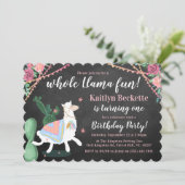 Tout Le Plaisir Llama ! Invitation de fête d'anniv (Debout devant)