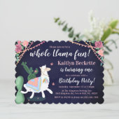 Tout Le Plaisir Llama ! Invitation de fête d'anniv (Debout devant)