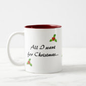 Tout que je veux pour Noël est vous tasse (Gauche)