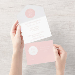Tout rose moderne en un Baby shower Invitation