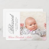 Tout simplement bienheureux rose - Faire-part de n (Devant / Derrière)