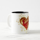 Tout sur le coeur abstrait imprimé tasse de café à (Devant gauche)