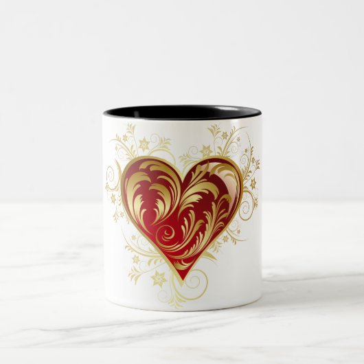 Tout sur le coeur abstrait imprimé tasse de café à (Centre)