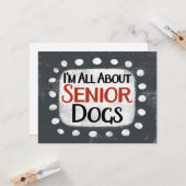 Tout sur les chiens seniors Carte de voeux (Devant/Arrière en situation)
