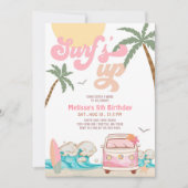 TOUT Surf rose AGE  Invitation surf Anniversaire (Devant)