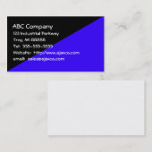 Tout usage Carte de visite noir et bleu royal (Devant / Derrière)