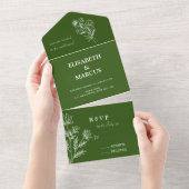 Tout vert simple en une seule invitation carte rsv (Déchirure)