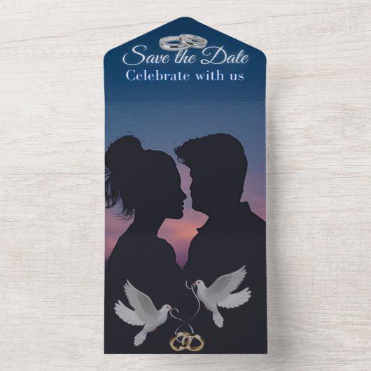 Tout vide en un seul faire-part de mariage (À l'intérieur)