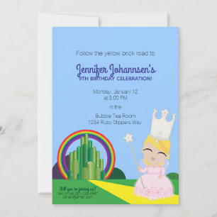 TOUTE AGE Glinda of Oz BIRTHDAY PARTY invitation