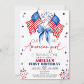 Toute Américaine Invitation d'anniversaire 4 juill (Devant)