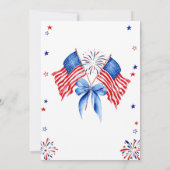 Toute Américaine Invitation d'anniversaire 4 juill (Dos)