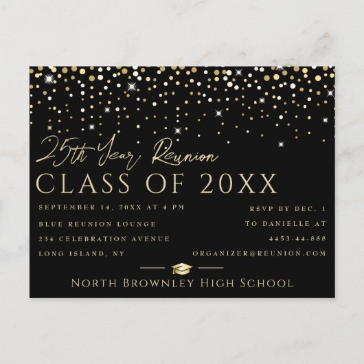 Toute année Classe Reunion Design Invitation Carte (Devant)