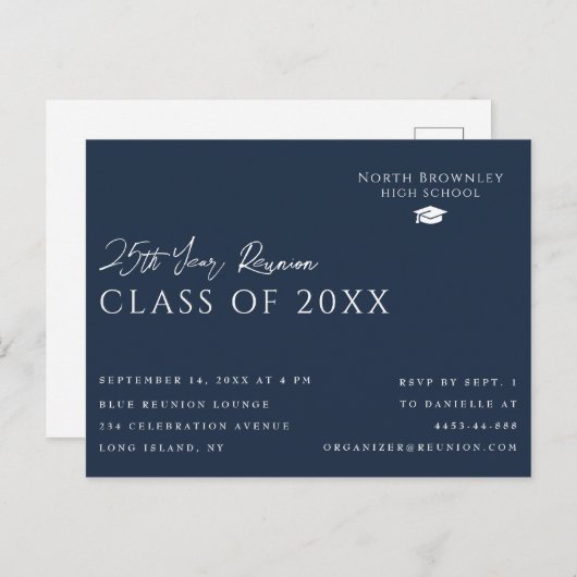 Toute année Classe Reunion Design Invitation Carte (Devant / Derrière)