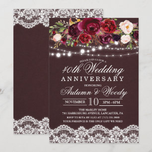 Toute année - Invitation d'anniversaire de mariage