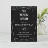 Toute Black Affair Anniversaire Fête Invitation (Debout devant)