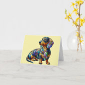 Toute carte Dachshund Occasion (Fleur jaune)