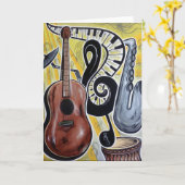 Toute cette carte de voeux Jazz (Fleur jaune)