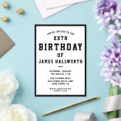 TOUTE Cool Âge Invitation Anniversaire | Noir et b (Insitu (Mariage))