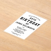 TOUTE Cool Âge Invitation Anniversaire | Noir et b (Poser)