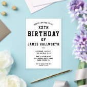 TOUTE Cool Âge Invitation Anniversaire | Noir et b (Insitu (Mariage))