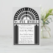 Toute couleur audacieuse style Art déco Invitation (Debout devant)