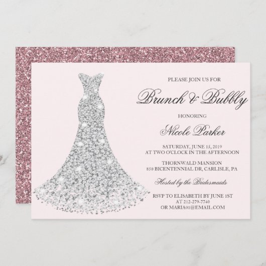 TOUTE COULEUR - Brunch & Bubbly Gown Invitation (Devant / Derrière)