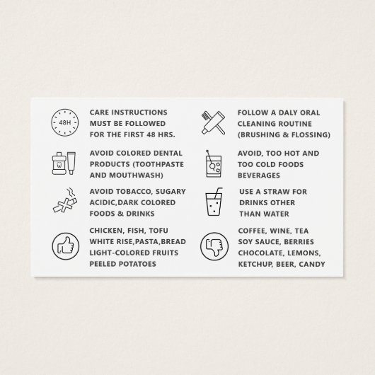 Toute couleur Dents blanchissant les instructions  (Dos)