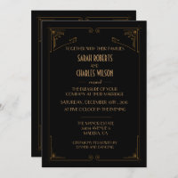 TOUTE COULEUR - Great Gatsby Art Déco Invitation