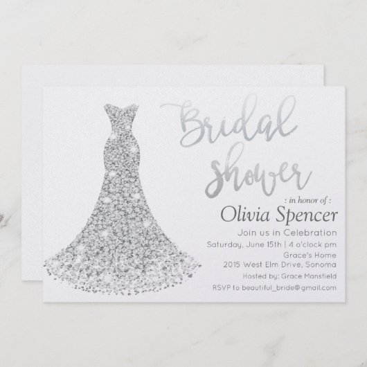 TOUTE COULEUR - Invitation de douche nuptiale en d (Devant / Derrière)