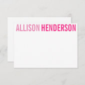 Toute couleur - Lettres bloc Cartes de notes perso (Devant / Derrière)