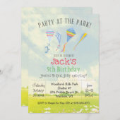 TOUTE Fête AGE au parc Kite Birthday Invitation (Devant / Derrière)