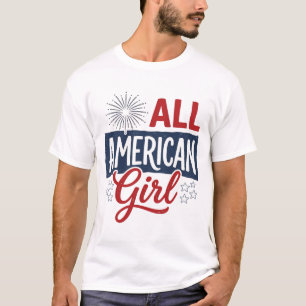 Toute fille américaine conception de t-shirt vinta