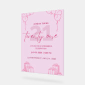 Toute Invitation d'anniversaire rose (Angle)